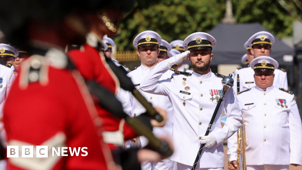 Ukraine's naval band joins Scots Guards for joint performance