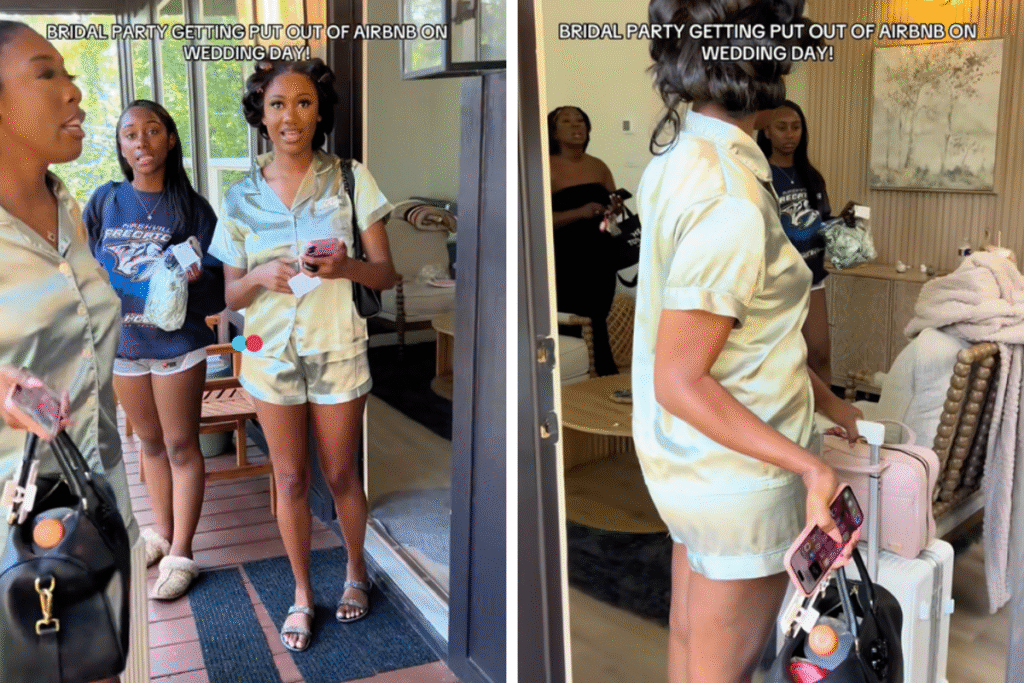 A bride went viral on TikTok after she was kicked out of an Airbnb on her wedding day. The owner has now hit back