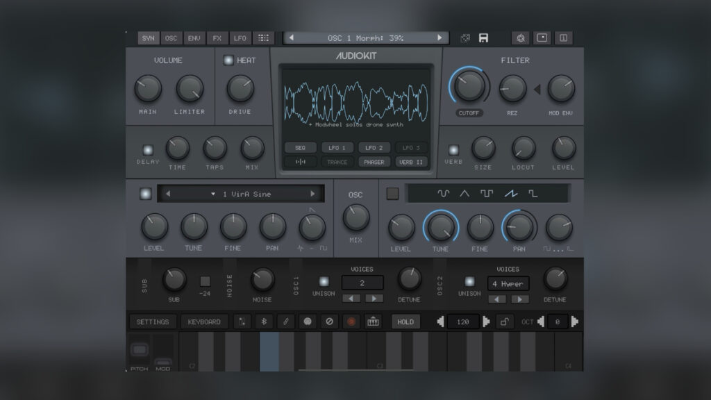 AudioKit VIRAL Synth T2x, a Synthesizer for iOS inspired by the Access Virus TI2