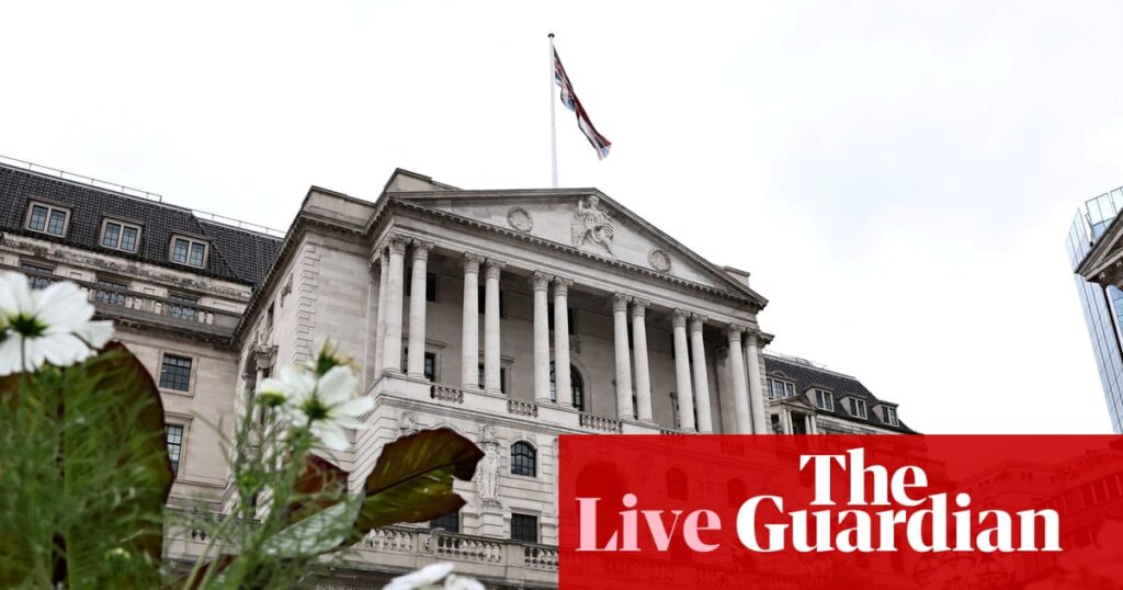 Bank of England expected to leave UK interest rates on hold and slow bond-selling QT programme – business live | Business