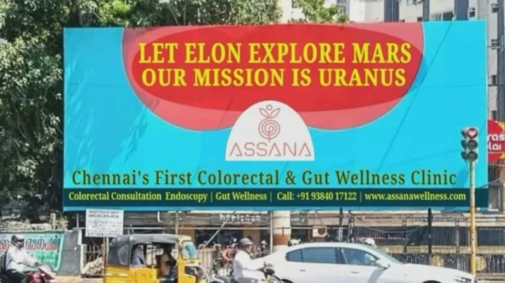 'Let Elon explore Mars, our mission is…': Chennai clinic's billboard goes viral with 1 million views | Trending