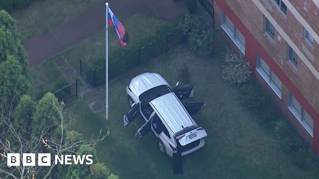 Man arrested after crashing car into Russian consulate in Australia
