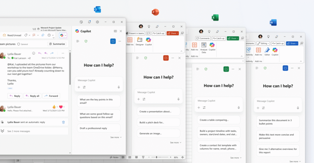 Microsoft’s Office apps now have free Copilot Chat features