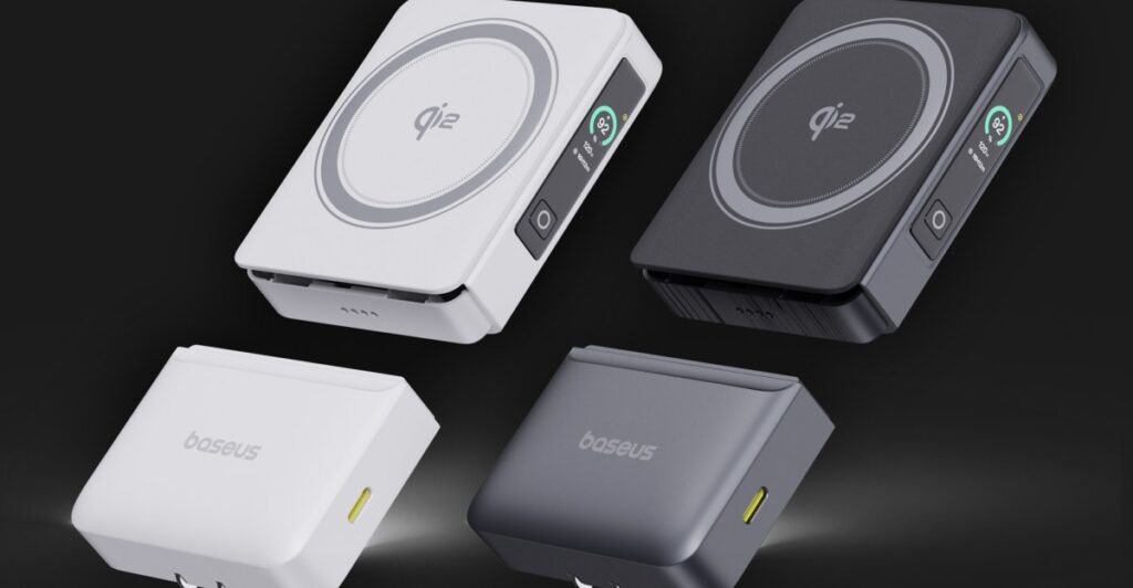 This AC adapter splits in two giving you a wireless power bank to go