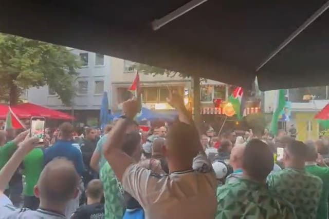 Videos of Northern Ireland fans' chants at Palestinian protestors go viral online
