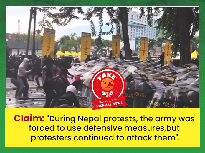 Viral Video Of Protesters Pelting Stones At Police Is Not Related To Nepal Violence