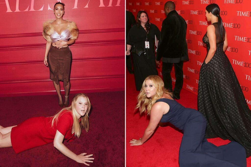 Amy Schumer and Kim Kardashian Recreate Viral Red Carpet Moment