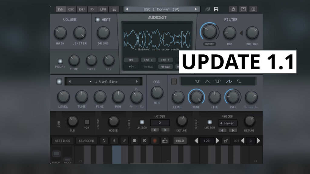 AudioKit VIRAL Synth T2x, update 1.1 brings major improvements to the Virus TI2 inspired iOS synth