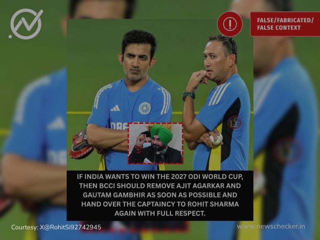 Fake Navjot Singh Sidhu Quote Criticising Gambhir, Agarkar Goes Viral