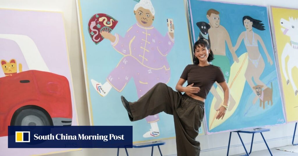 Hong Kong artist who paints local people then reveals the art in public goes viral on IG