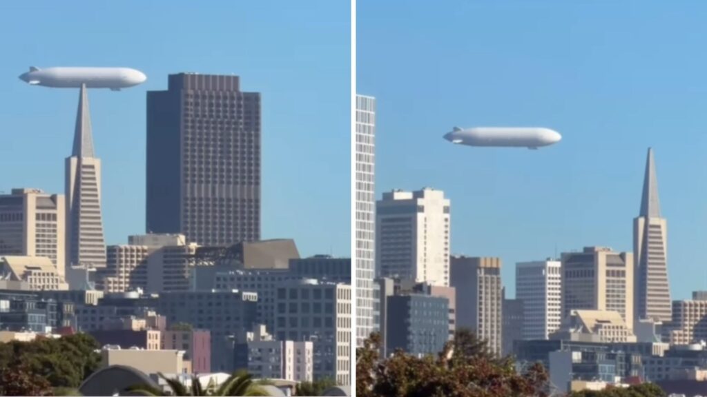 Massive white airship spotted flying over San Francisco in viral video: All we know about it