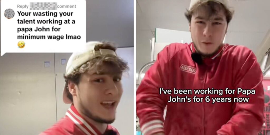 Papa John’s worker “Dough Joe” defends his job in viral TikTok after critics say he’s “wasting his talent”