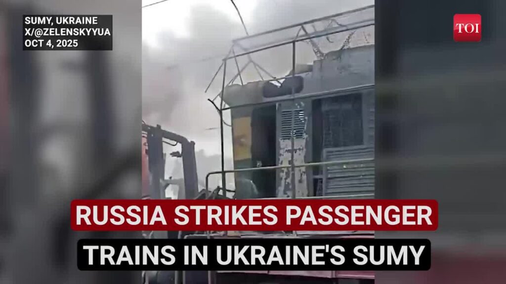 Putin's Big Aerial Attack Pounds Railway Station In Ukraine; Video Of Burning Train Goes Viral