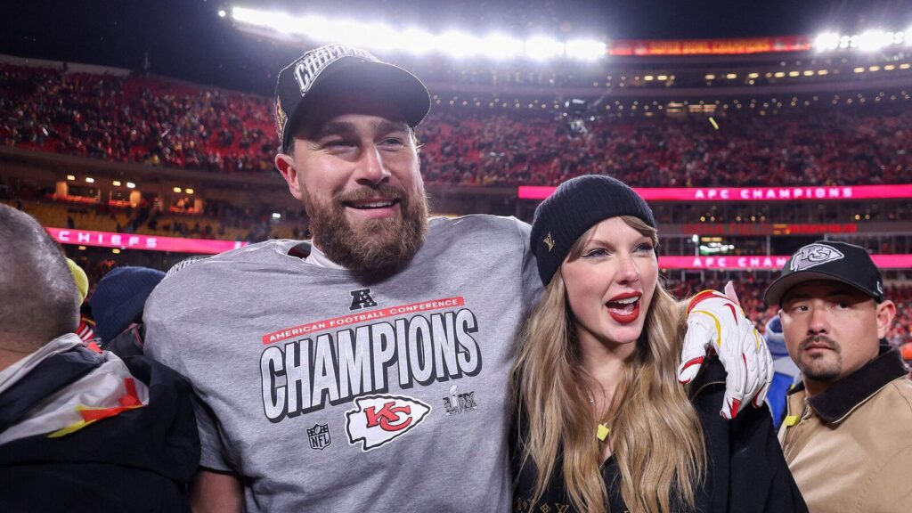 Travis Kelce celebrates 100th touchdown with Taylor Swift’s viral Ophelia dance — watch her reaction