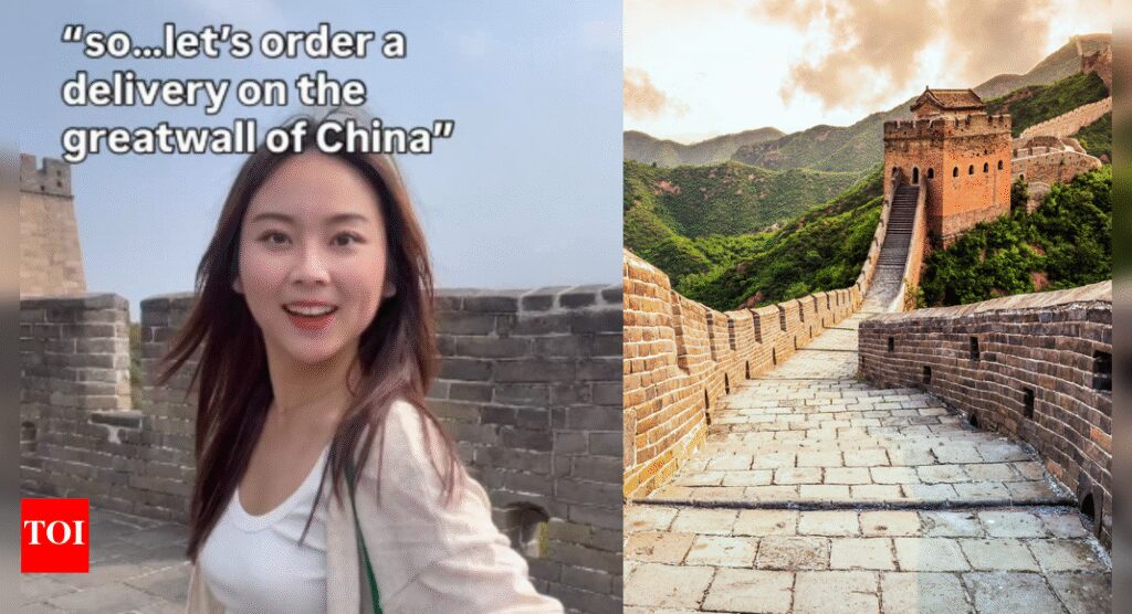 Viral video shows drone delivering food to tourists at The Great Wall of China |