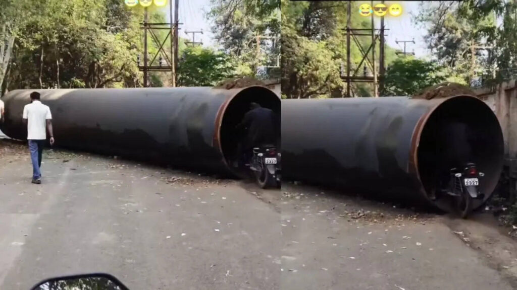 Bikers Ride Inside Tunnel Piece Lying In Middle Of Road In Maharashtra; Hilarious Viral Clip Gets 15M Views | Viral