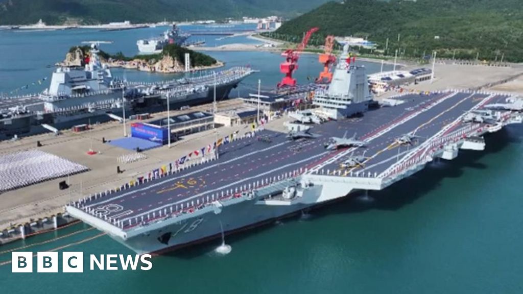 China launches advanced aircraft carrier the Fujian in naval race with the US