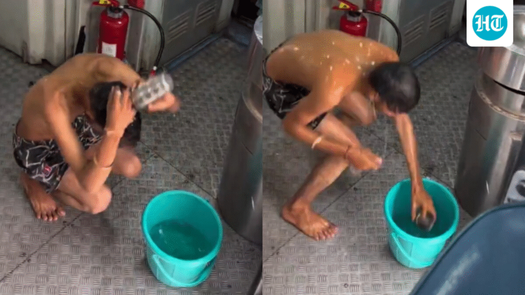 Man takes bath in corridor of moving train, Railways reacts as video goes viral