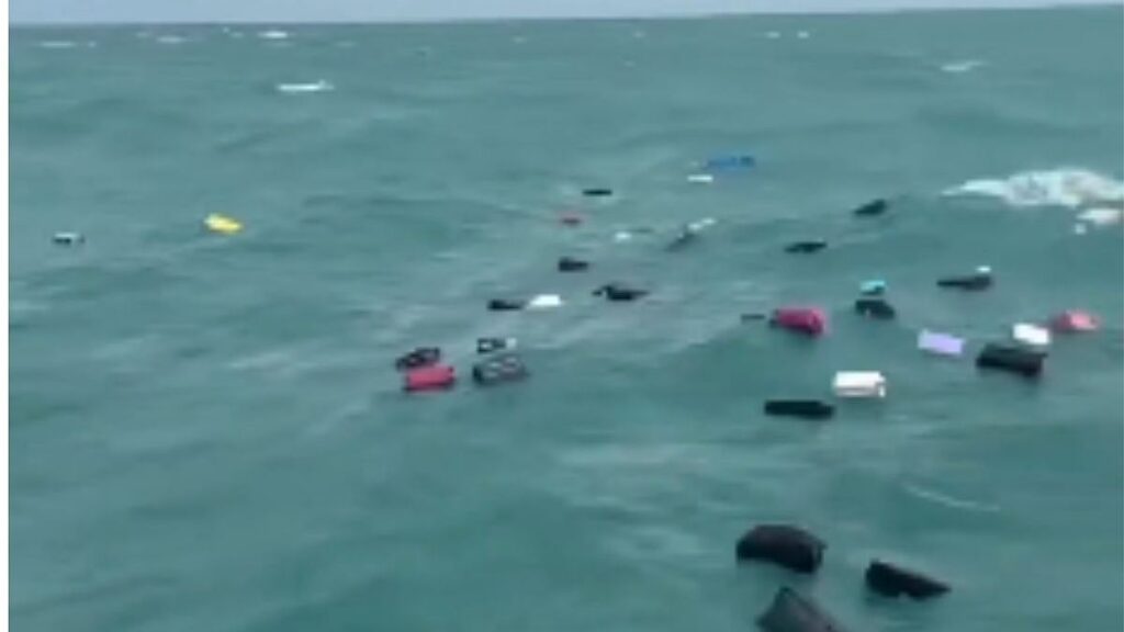 Tourists' Luggage Swept Away As Sea Turns Rough Due To Bad Weather During Ferry Ride In Thailand