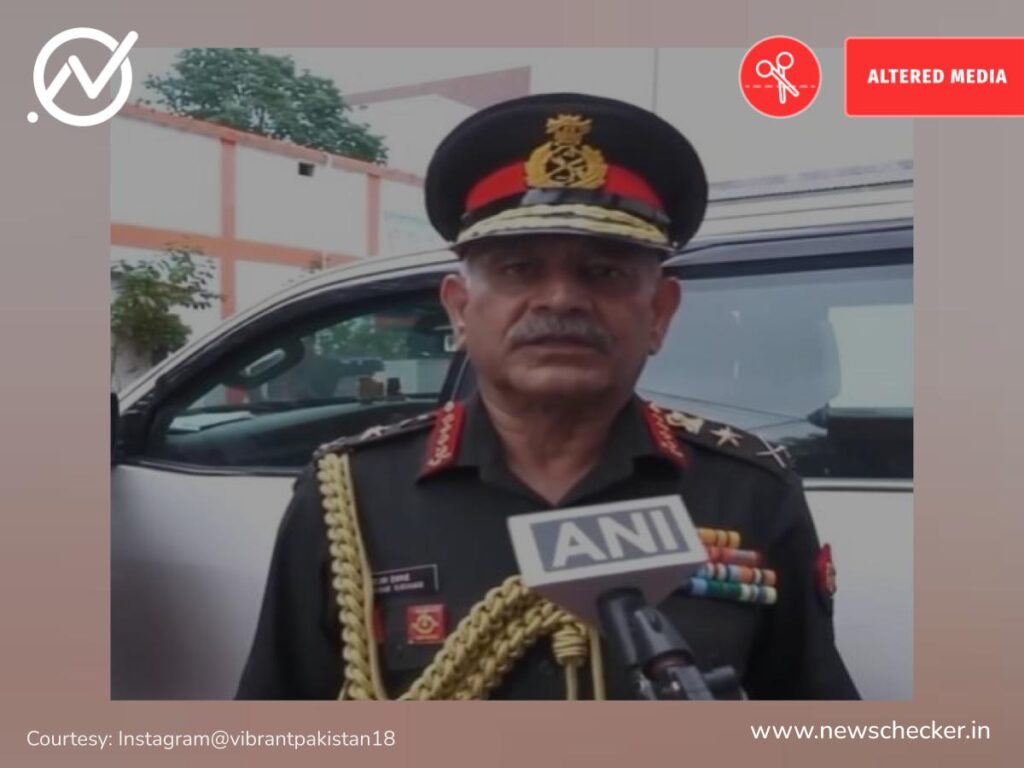 Viral Video Showing General Dwivedi Saying Army Will Reduce Number Of ‘Non-Hindu’ Soldiers Is Doctored