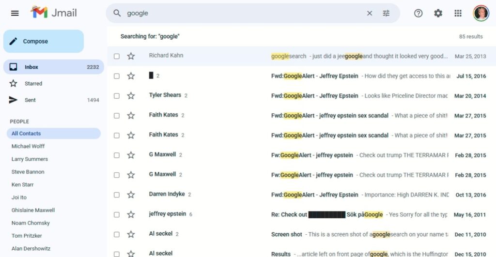‘Jmail’ is like Gmail, but with Jeffrey Epstein’s emails