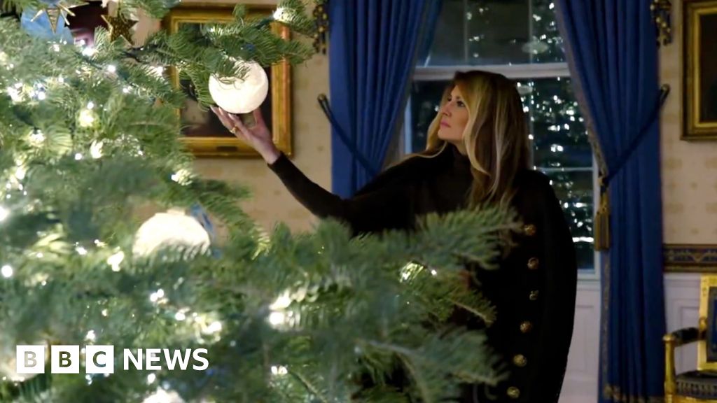 Melania Trump reveals Christmas decorations, Lego portrait of president
