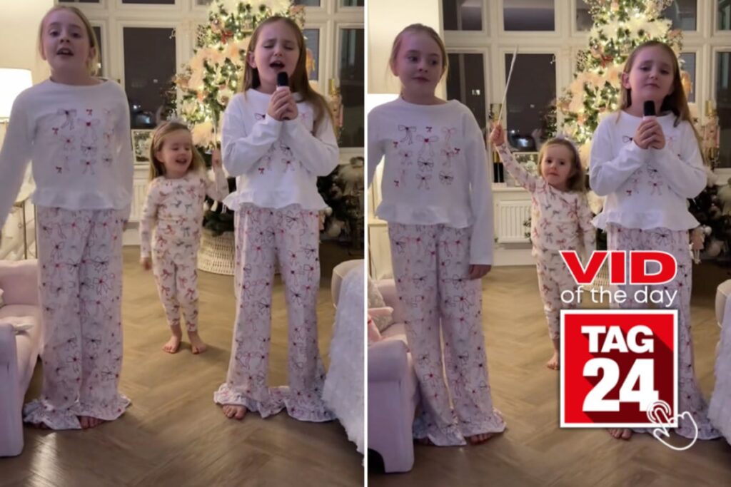 Tiny singer steals the show in Christmas PJ performance